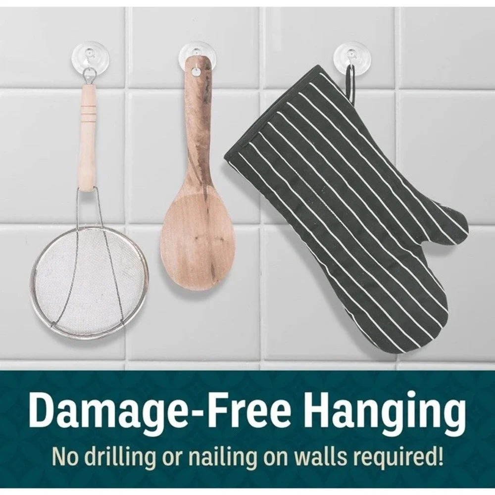 Adams Suction Cup Wall Hook‎ For Hanging All Purpose Hook Heavy Duty 3lbs 6pcs